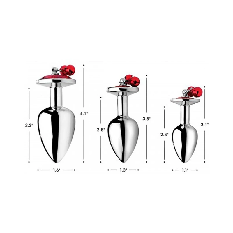 Booty Sparks Pack De 3 Plugs Anal Bijou Avec Clochettes Rouges 4 Booty Sparks Pack De 3 Plugs Anal Bijou Avec Clochettes Rouges – Image 2