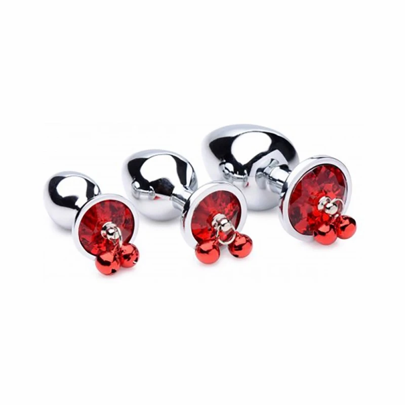 Booty Sparks Pack De 3 Plugs Anal Bijou Avec Clochettes Rouges 3 Booty Sparks Pack De 3 Plugs Anal Bijou Avec Clochettes Rouges
