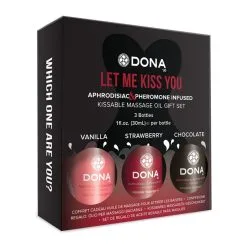 Dona By Jo Coffret 3 Huiles De Massage Embrassable Let Me Kiss You -Pas Cher SexToys Magasin dona by jo let me kiss you gift set 2