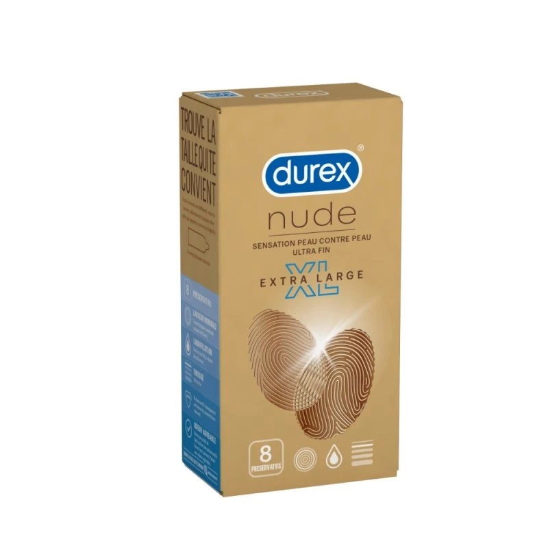 Durex Nude XL Extra Large Boîte De 8 3 Durex Nude XL Extra Large Boîte De 8
