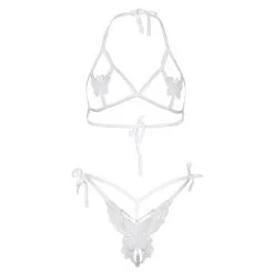 LEG AVENUE Ensemble 2 Pièces Ouvert 81655 Papillons Blancs -Pas Cher SexToys Magasin leg avenue ensemble 2 pieces 81655 papillons blancs 3