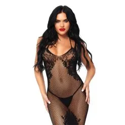 LEG AVENUE Robe Longue En Résille 86064 Avec Dentelle Noire -Pas Cher SexToys Magasin leg avenue robe longue 86064 resille 2