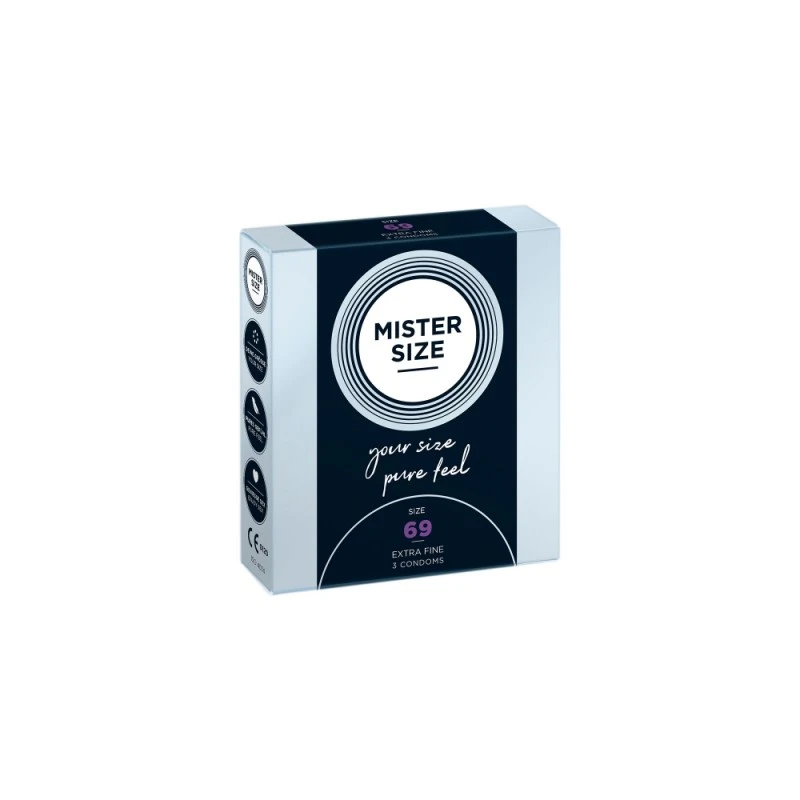 Préservatifs Pure Feel 69 Mm Mister Size Boîte De 3 3 Préservatifs Pure Feel 69 Mm Mister Size Boîte De 3