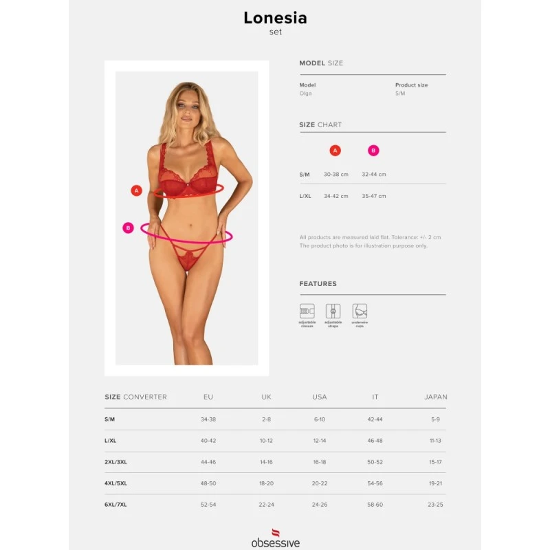 Obsessive Ensemble 2 Pièces Lonesia Dentelle Rouge 7 Obsessive Ensemble 2 Pièces Lonesia Dentelle Rouge – Image 5