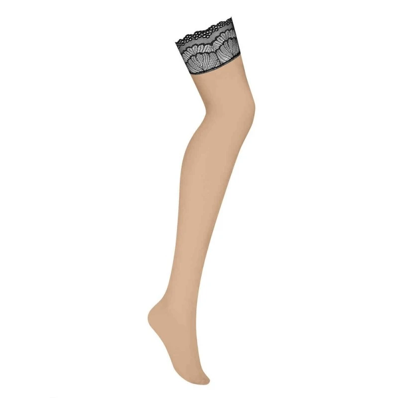 Obsessive Bas Isabellia Maille Nude & Dentelle Noire 5 Obsessive Bas Isabellia Maille Nude & Dentelle Noire – Image 3