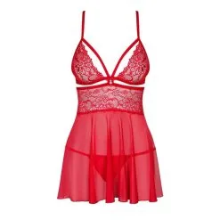 Obsessive Nuisette Babydoll 838-BAB-3 Rouge -Pas Cher SexToys Magasin obsessive nuisette babydoll 838 bab 3 rouge 2
