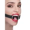Ouch! Bâillon Anneau Avec Sangles Cuir Noir -Pas Cher SexToys Magasin ouch baillon anneau avec sangles cuir noir