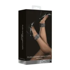 Ouch! Menottes Chevilles Plush Leather Cuffs Noires -Pas Cher SexToys Magasin ouch menottes chevilles plush leather cuffs noir 2