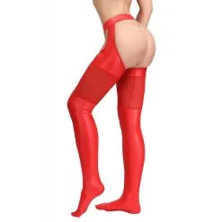 PARIS HOLLYWOOD Collant String Ouvert Effet Wetlook Rouge 6 PARIS HOLLYWOOD Collant String Ouvert Effet Wetlook Rouge -Pas Cher SexToys Magasin paris hollywood collant string effet wetlook rouge 1