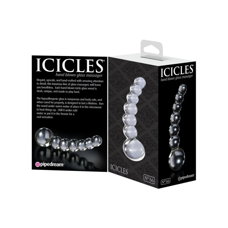 Pipedream Chapelet Anal Transparent En Verre Icicles N°66 4 Pipedream Chapelet Anal Transparent En Verre Icicles N°66 – Image 2