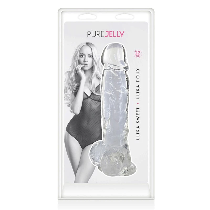 PURE JELLY Gode Ventouse Jelly Avec Testicules XL Large Transparent 4 PURE JELLY Gode Ventouse Jelly Avec Testicules XL Large Transparent – Image 2