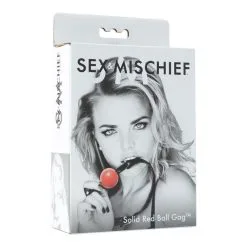 Sex & Mischief Baillon Boule Rouge Ferme -Pas Cher SexToys Magasin sex mischief solid red ball gag 5