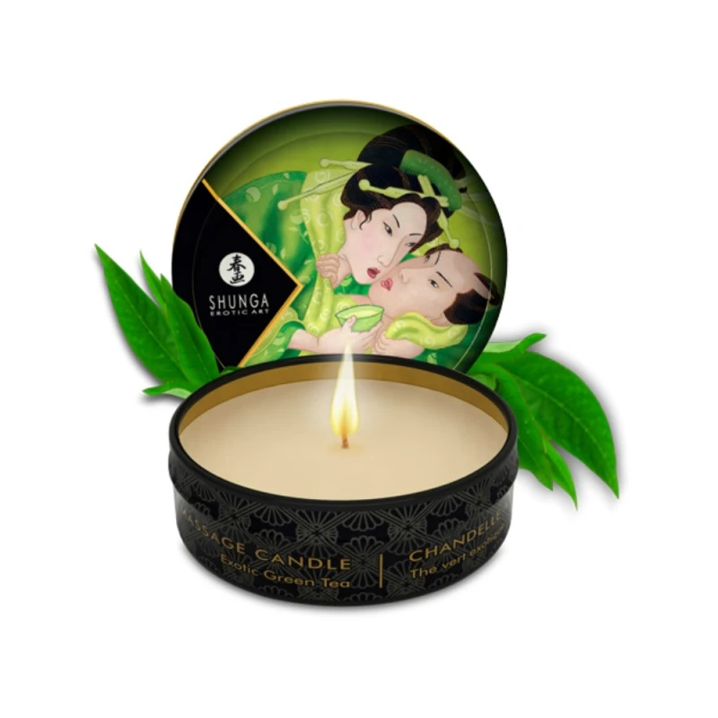 Shunga Mini Chandelle De Massage Thé Vert Exotique 3 Shunga Mini Chandelle De Massage Thé Vert Exotique