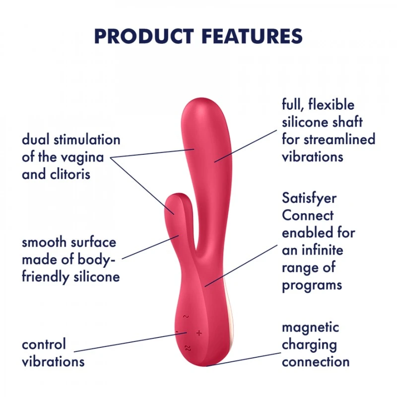 Mono Flex Rouge Satisfyer Vibromasseur Rabbit Connecté 6 Mono Flex Rouge Satisfyer Vibromasseur Rabbit Connecté – Image 4